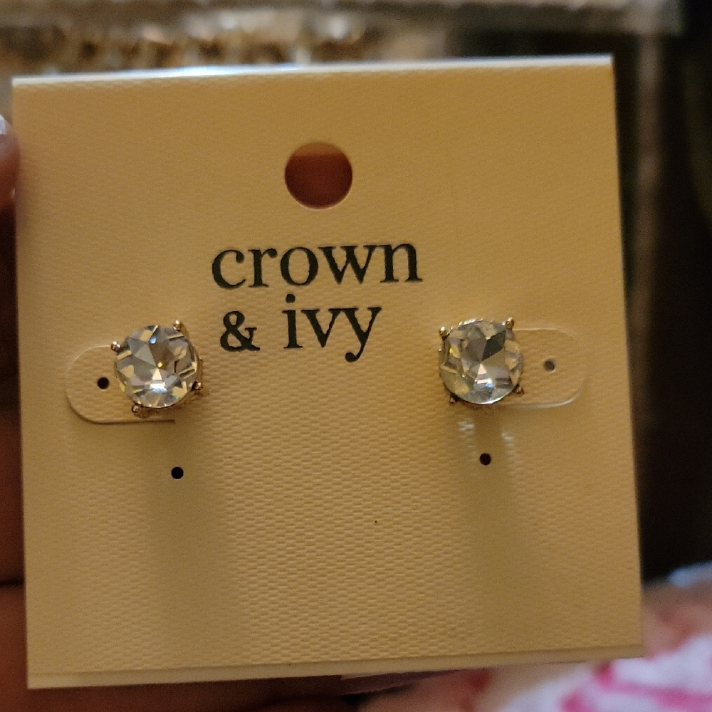 Crown & Ivy Gold Tone Stud Earrings